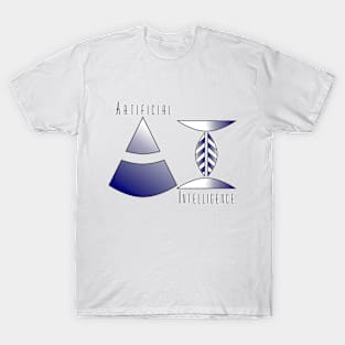 Artificial Intelligence | Geometric Letters Slogan White T-Shirt